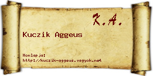 Kuczik Aggeus névjegykártya